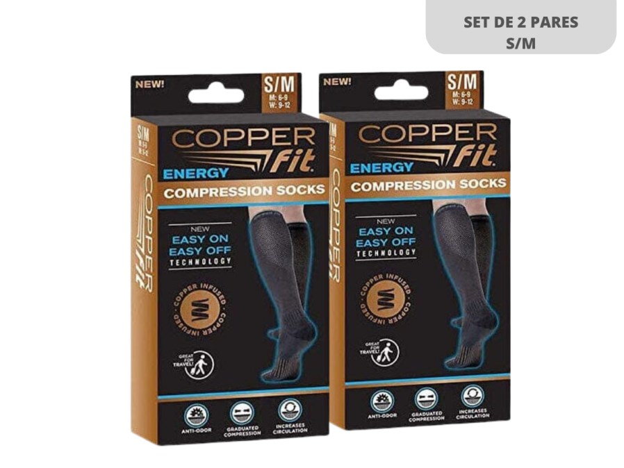 COPPER FIT CALCETINES DE COMPRESIÓN S/M 2 UNIDAD KIT TVOFFER Guatemala