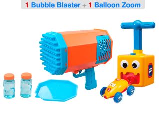 BIG BANG BUBBLE BLASTER 1  UNIDAD  + BALLOON ZOOM 1  UNIDAD KIT