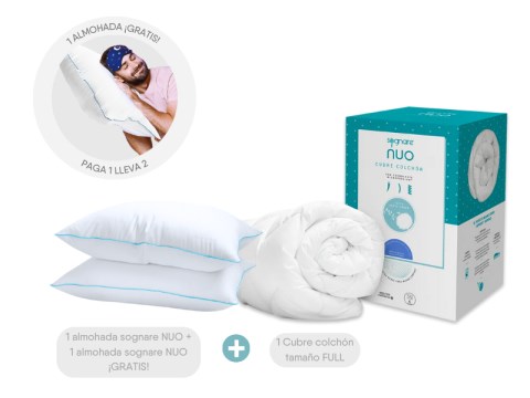 Cubre colchon sognare full nuo 1 unidad almohada sognare nuo 2 unidad kit